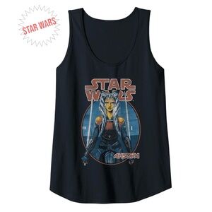 Star Wars Tank Top Classic Ahsoka Tano Twin Sabers 100% Cotton Vintage Disney